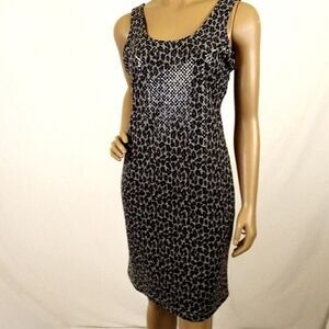 Express Sequined  Animal Print Tank Dress